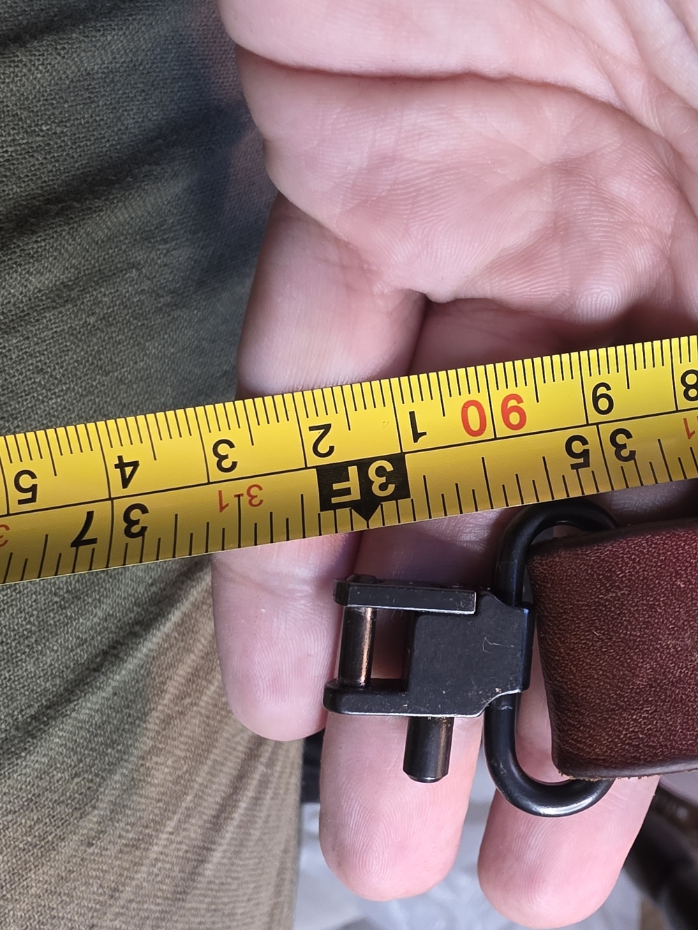 Tooled Leather Rifle Sling with Deer Motif - Brown - Picture 8 of 15